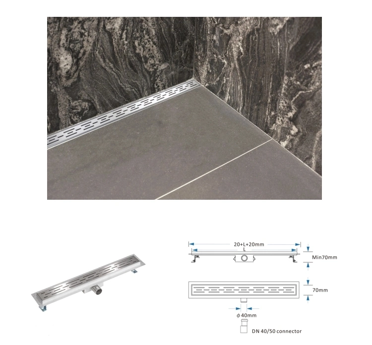 Tile Insert Shower Linear Drain Invisible Channel Shower Drain